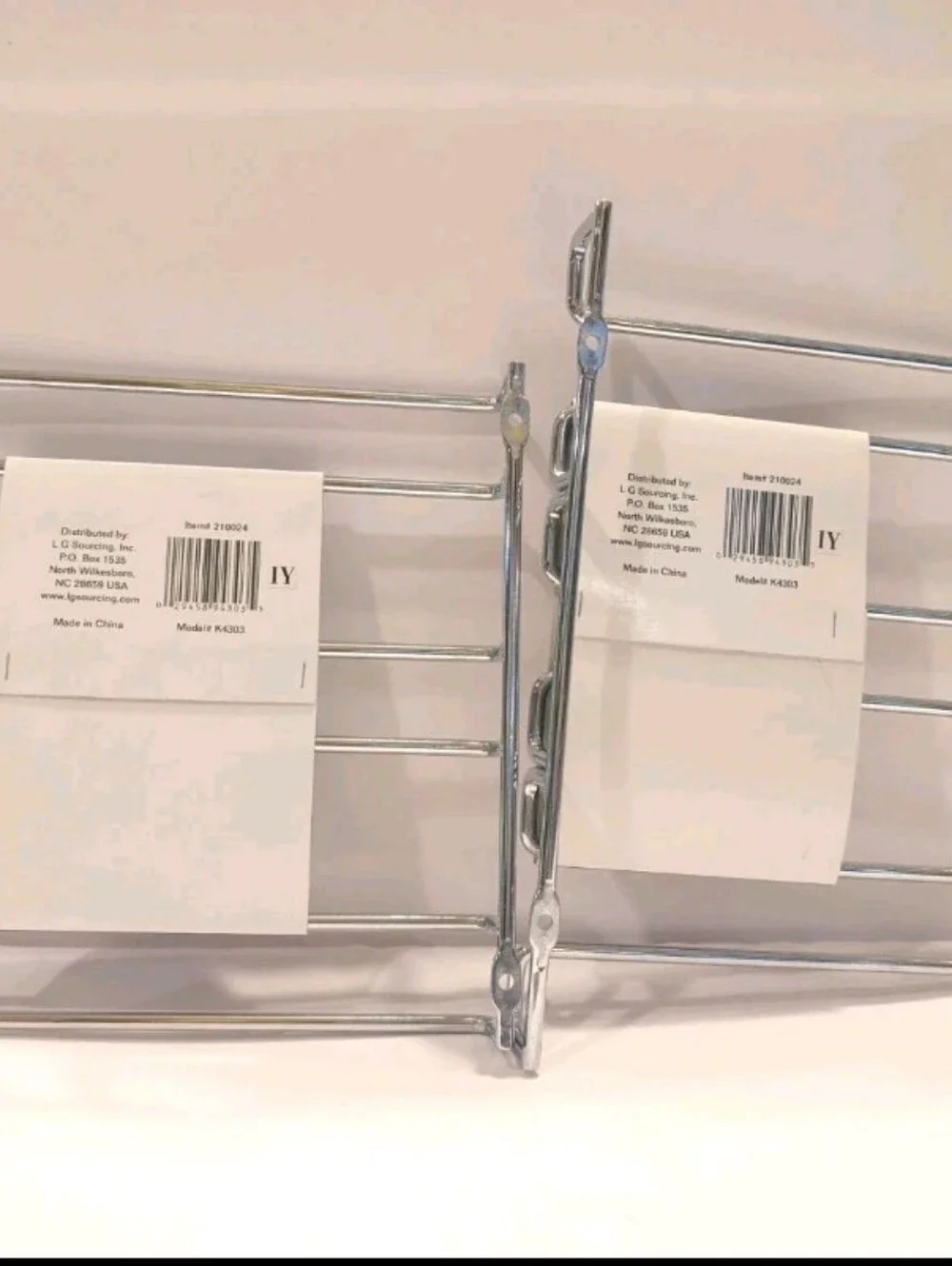 Set of 2 Chrome Stemware Holders Cabinet Mounted Kitchen Model K4303 NEW